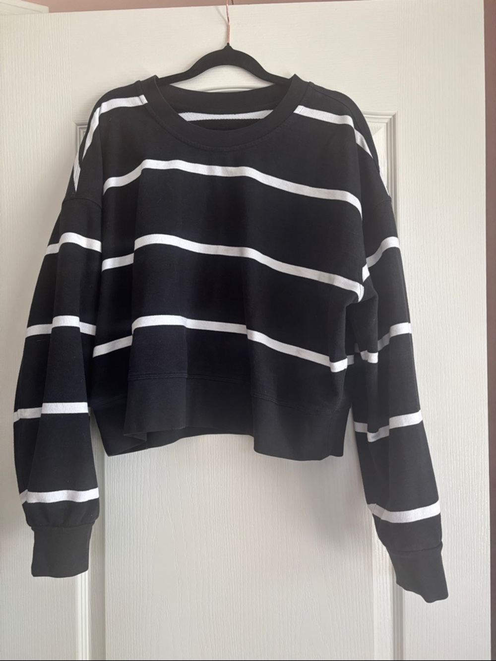 lululemon athletica Black Sweatshirt with White Stripe